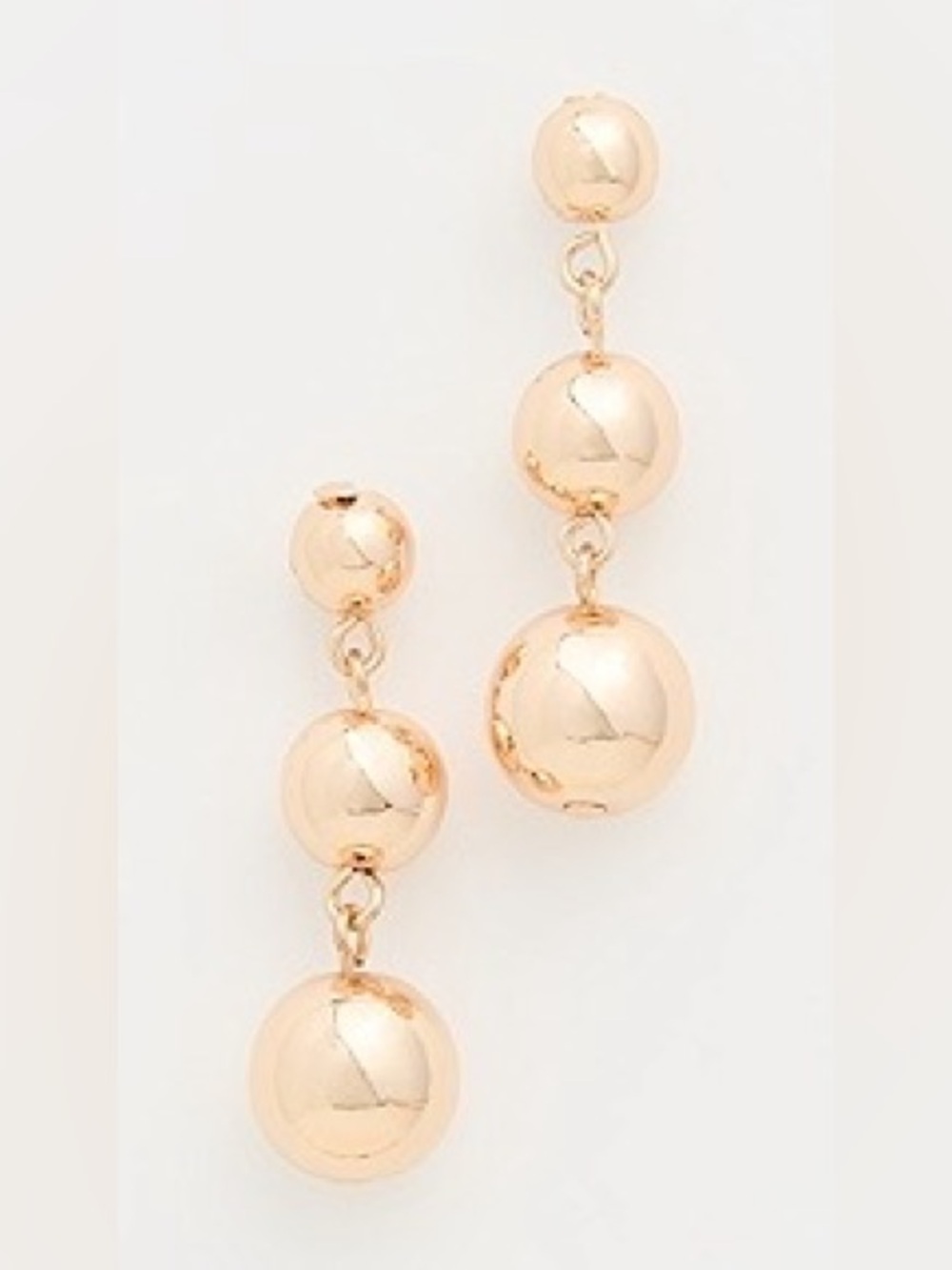 Roxanne Assoulin Gold Triple Sphere Drop Earrings